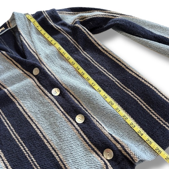 Faherty Women's Dockside Cardigan XS Small Tide Line Stripe Drug Rug Poncho - Picture 6 of 10